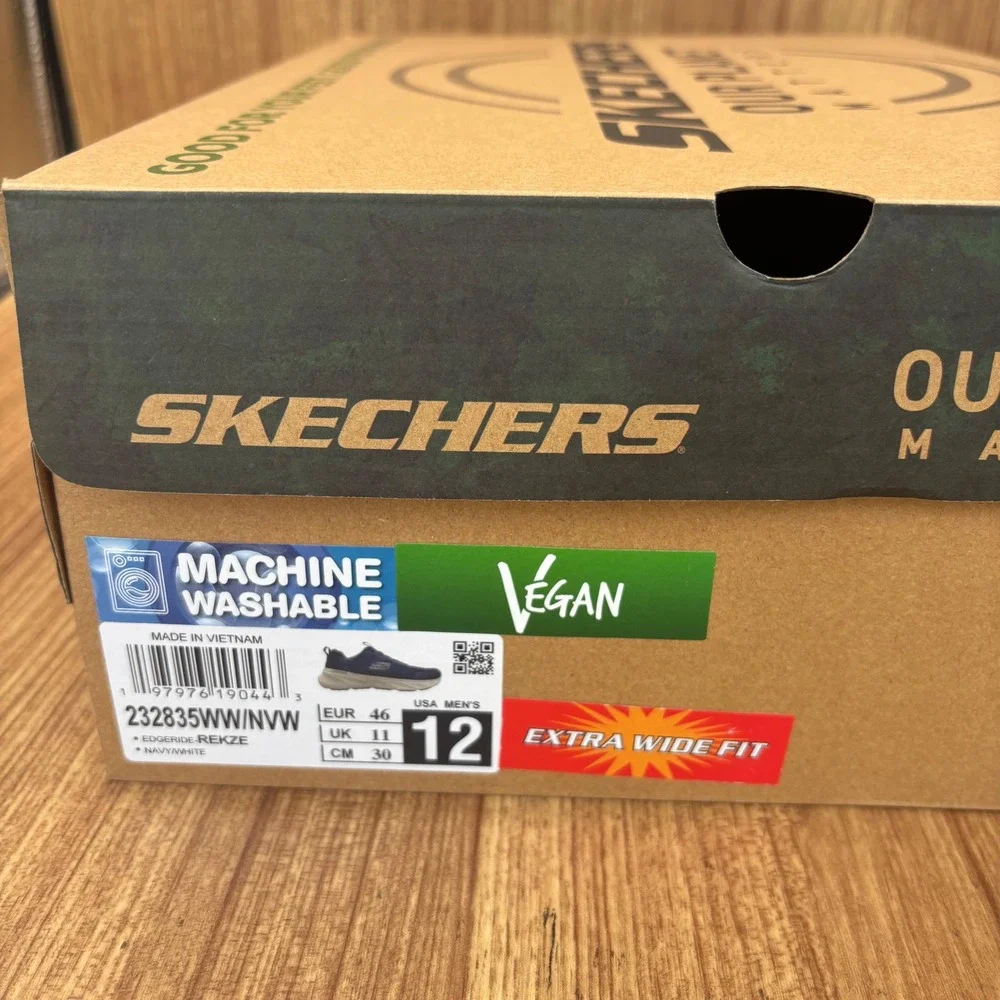Skechers‎ Edgeride Rekze Mens Size 12 Navy New Extra Wide Fit Sneakers 232835WW
